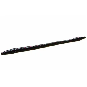 Vinil Zoom Trick Worm 170 mm Preto Vermelho Brilhante